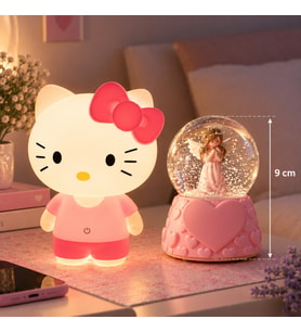 Hello Kitty LED Gece Lambası ve Peri Kızı Melek Kar Küresi