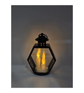 Dekoratif Vintage Pilli Led Mumlu Kandil Asılabilir Fener 9 x 20 cm