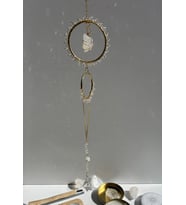 Kristal Kuvars Sun Catcher 3- Güneş Tutucu, Güneş Yakalayıcı, Doğal Taşlı, El Yapımı (Beyaz)