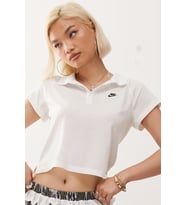Nike Sportswear Retro Polo Slim Fit T-shirt Kadın İnce Dokulu Kısa Kesim Polo Yaka Tişört Beyaz