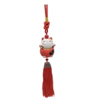 Feng Shui Maneki Neko Şans Kedisi Kırmızı No.1 (Karışık)