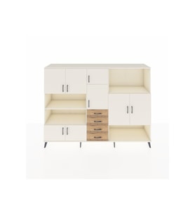 Hyperion Dolap 10 Raflı 4 Çekmeceli 8 Kapaklı 220x44x163 Aytaşı-Aytaşı/Çam