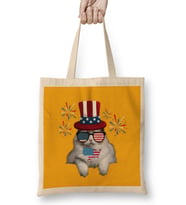 CAT 4th Of july Gift İndependence Day Bez Çanta Uzun Saplı