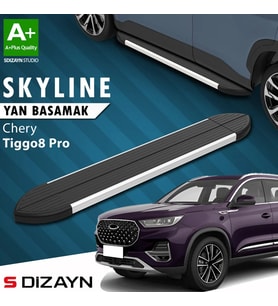 S-Dizayn Chery Tiggo8 Pro Skyline Aluminyum Yan Basamak 183 Cm 2022 Üzeri A+ Kalite