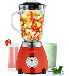 60'lı yıllar retro blender, 6 bölmeli metal bıçak, 1,5 litre ml, 500 Watt, cam, paslanmaz çelik, nabız fonksiyonu, evrensel güçlü mikser, Smoothie makinesi, buz kırıcı, yumurta akı çalkalayıcı