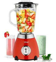 60'lı yıllar retro blender, 6 bölmeli metal bıçak, 1,5 litre ml, 500 Watt, cam, paslanmaz çelik, nabız fonksiyonu, evrensel güçlü mikser, Smoothie makinesi, buz kırıcı, yumurta akı çalkalayıcı