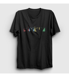 Presmono Unisex Siyah Four Colors Gorillaz T-Shirt 54582tt