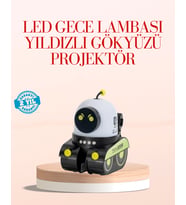 Robot Tasarımlı Bluetooth Hoparlörlü Yıldızlı Gökyüzü Projektör - Lisinya