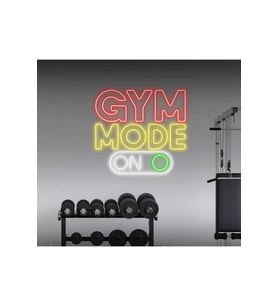 GYM MODE ON Yazılı ve Şekilli Neon Tabela