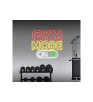 GYM MODE ON Yazılı ve Şekilli Neon Tabela
