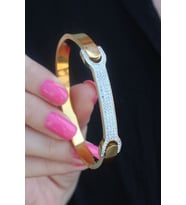 316L Çelik Gold Renk Zirkon Taşlı Kadın Kelepçe TJ-BB5285