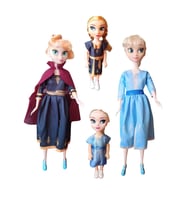 Frozen Anna ve Elsa Oyuncak Bebek Seti - 2 Büyük, 2 Küçük (Çok Renkli)