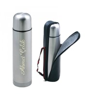Wings Brushed Çantalı İsme Özel Çelik Termos 750ml.  304 Paslanmaz Çelik - Kaydırmaz Taban - Kilitli Bardak Kapak - Sızdırmaz (Karışık)