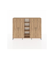 Arges Dolap 12 Raflı 4 Kapaklı 220x30x163 Çam-Çam