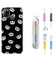 INFINIX Smart 4 5 6 Zero 8 S5 Pro Kılıf Kablo Koruma Spiral Silikon Panda Suratları 1773