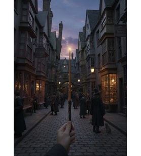 Harry Potter Ikonik Büyücü Asası - Ağaç Dokulu Özel Seri Doğa Dostu PLA 3D (Siyah - Kahverengi)