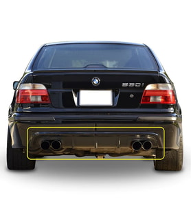 Bmw E39 5 Serisi M5 Difüzör Piona Black Sağ Sol Çift Egzoz Çıkışlı