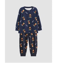 LCW Kids Lacivert Bisiklet Yaka Erkek Çocuk Pijama Takımı