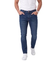 DeepSEA Erkek Slim Fit Likralı Taşlanmış Lacivert Kot Pantolon – Yumuşak Dokulu Esnek Dar Paça Jean 2602093