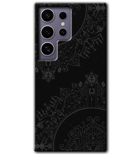 Galaxy S24 Ultra Kılıf HD Desen Baskılı Kılıf - Siyah Mandala