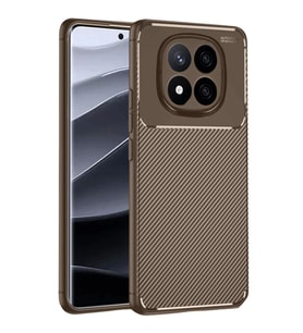 Xiaomi Redmi Note 14 Pro 4g Kılıf Auto Focus Karbon Kapak - Kahverengi