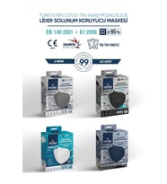 Musk FFP2 Maske 40 Adet (Siyah,Gri,Beyaz,Lacivert)