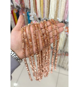 Hematit Taşı Dikdörtgen Kesim 4x6mm- Parlak Roz Doğal Taş Dizi