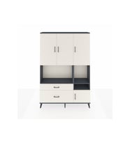 Arges Gardrop 7 Raflı 2 Çekmeceli 4 Kapaklı 132x30x195 Antrasit-Aytaşı