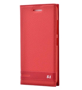 Zore Vibe S1 Lite ile Uyumlu Elite Serisi Kapaklı Kılıf Kırmızı