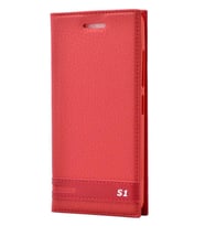 Zore Vibe S1 Lite ile Uyumlu Elite Serisi Kapaklı Kılıf Kırmızı