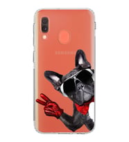 PrintiFy Galaxy A20e ile Uyumlu Köpek 2 Kamera Korumalı Şeffaf Kılıf