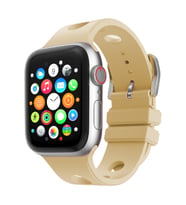 Apple Watch 7/8/9 41mm Kordon Scuba Diving Dalgıç Silikon Band 147 (Gold)
