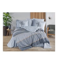 Çift Kişilik Poplin Nevresim Tanya İndigo
