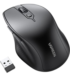 UGREEN Kablosuz Ergonomik Fare, USB Alıcılı 2.4GHz 4000 DPI Sessiz İnce Kablosuz Bluetooth Fare, Tablet,PC,Dizüstü Bilgisayar ile Uyumlu - Teşhir