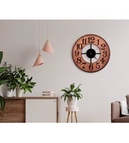BK Home Retro Dekoratif 45cm Ahşap Duvar Saati-6 (Beyaz)