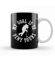 Funny Hockey Defender Denying Goals Kupa Bardak Porselen