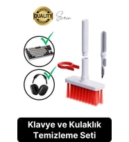 Çok Amaçlı Klavye ve Kulaklık Temizleme Seti Elektronik Cihaz Fırçalı Bilgisayar Tuş Çektirme