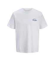 JACK JONES Erkek Pamuklu Bisiklet Yaka Tişört 12288113 (Beyaz)