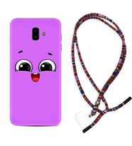 Samsung J6 Plus J7 Prime J7 Pro M20 Kılıf Boyun Asklı Rasta Silikon Purple Sweety 1717