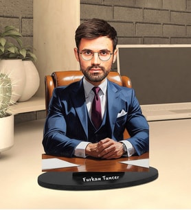 Kişiye Özel Patron Tasarımlı Karikatür Biblo