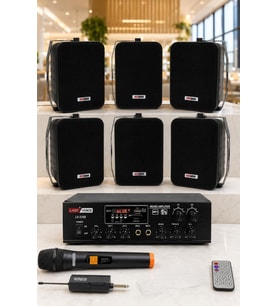 Lastvoice Black Large Plus Paket-5 Hoparlör ve Anfi Anons Ses Sistemi Seti