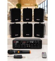 Lastvoice Black Large Plus Paket-5 Hoparlör ve Anfi Anons Ses Sistemi Seti