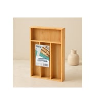 Bambu Çok Amaçlı Çekmece Kaşıklık, 4 Bölmeli, Şık ve Organize Edici