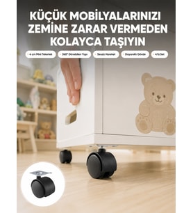Sehpa ve Ekipmanlar İçin Kilitsiz 4 cm Ayak 4’lü