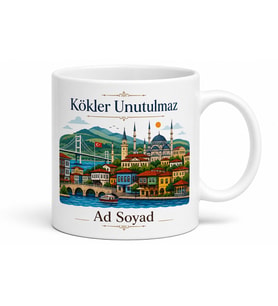 Canlı Renkli Memleket Tasarımlı Kupa Bardak Özel Tasarım Hediye