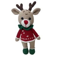 Yeni Yıl Geyiği Amigurumi Organik Oyuncak