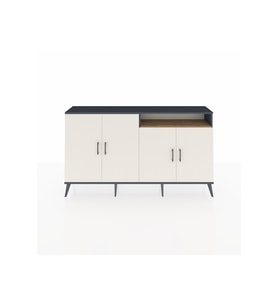 Arges Konsol 6 Raflı 4 Kapaklı 176x30x99 Antrasit-Aytaşı/Çam