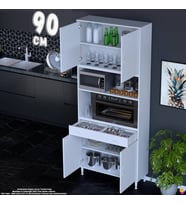 Eliusta Bengi 90 cm Organizer Fırın Dolabı - Kahve Makinası Mutfak Robotu Standı Çok Amaçlı 90x226x32 cm
