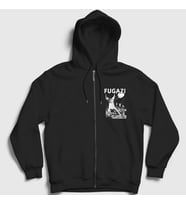 Presmono Unisex Siyah Poster Florida Fugazi Fermuarlı Kapüşonlu Sweatshirt 555761tt