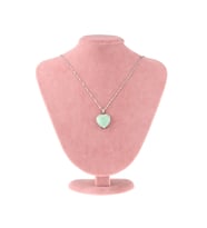 Amazonit Doğaltaş Kalpli Kolye Ucu M433